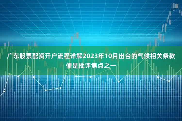 广东股票配资开户流程详解2023年10月出台的气候相关条款便是批评焦点之一