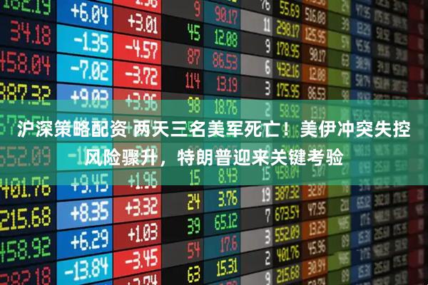 沪深策略配资 两天三名美军死亡!美伊冲突失控风险骤升,特朗普迎来关键考验
